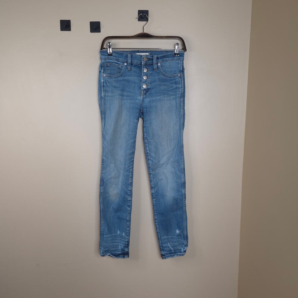Madewell Slim Straight Jeans: Distressed Button-Front Edition Size 26